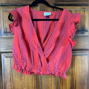 Universal Thread Crop Faux Wrap Top